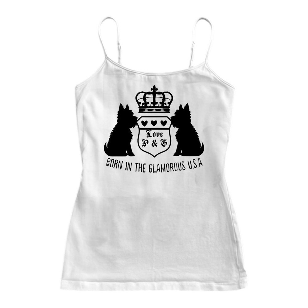 Y2K Born in the Glamorous USA adjustable cami